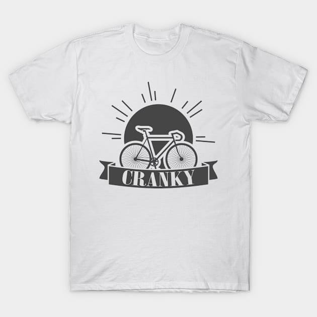 Cranky Cycling and Biking Tire Spokes T-Shirt by CaptainHobbyist